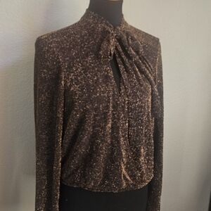 Metallic Gold Sparkly Women's Top